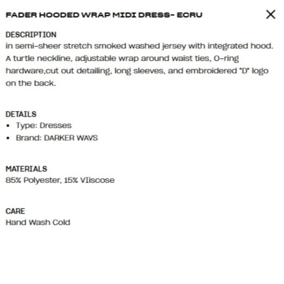 NWT Darker Wavs Semi-Sheer Hooded Turtleneck Midi Dress with Cut Out Detail - Picture 5 of 10